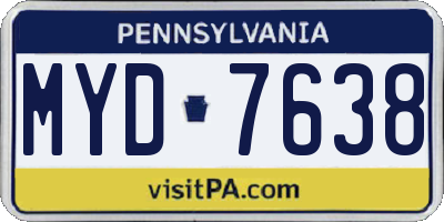 PA license plate MYD7638