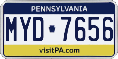 PA license plate MYD7656