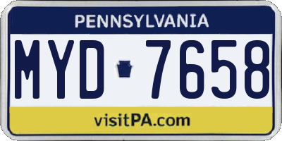 PA license plate MYD7658