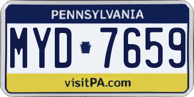 PA license plate MYD7659