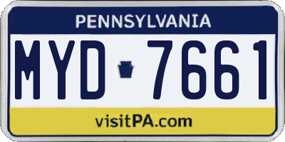PA license plate MYD7661
