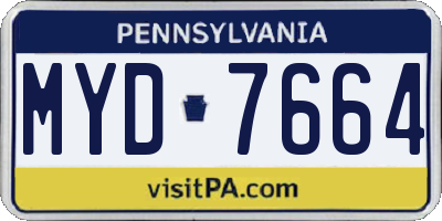 PA license plate MYD7664