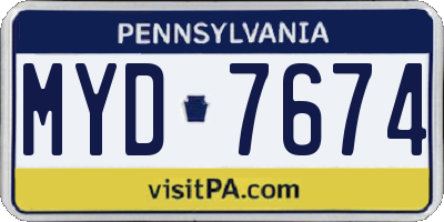PA license plate MYD7674