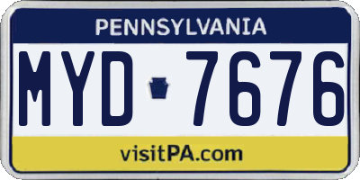 PA license plate MYD7676