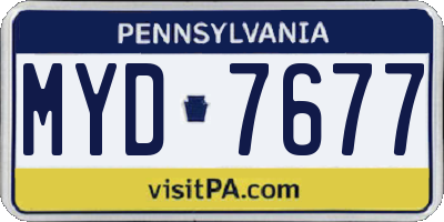PA license plate MYD7677