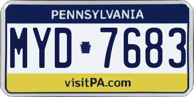 PA license plate MYD7683