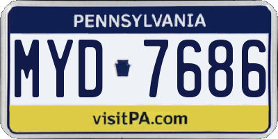 PA license plate MYD7686