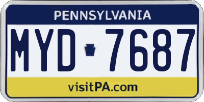 PA license plate MYD7687