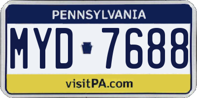 PA license plate MYD7688