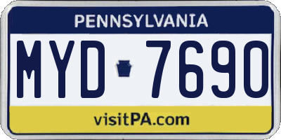 PA license plate MYD7690