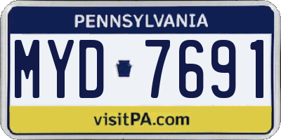 PA license plate MYD7691