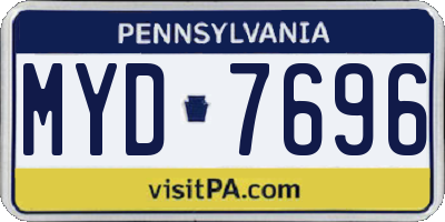 PA license plate MYD7696