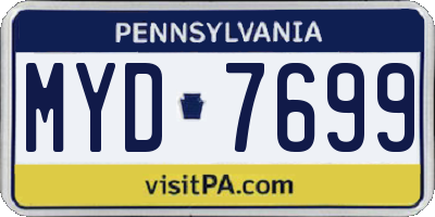 PA license plate MYD7699