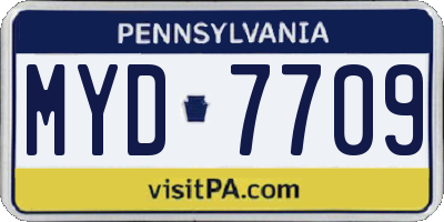 PA license plate MYD7709