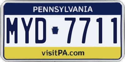 PA license plate MYD7711