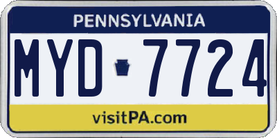 PA license plate MYD7724