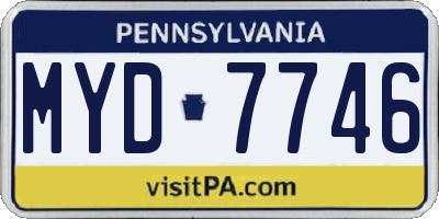 PA license plate MYD7746