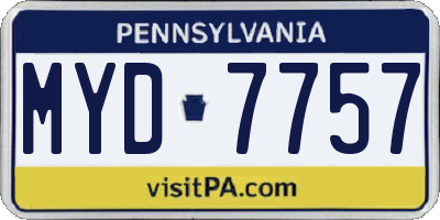 PA license plate MYD7757