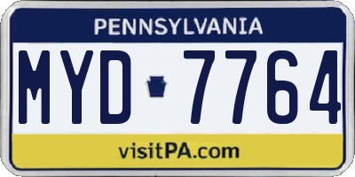 PA license plate MYD7764
