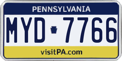 PA license plate MYD7766