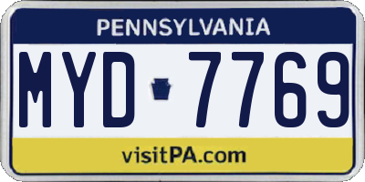 PA license plate MYD7769