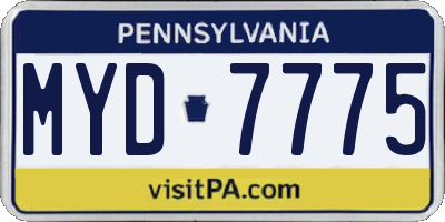 PA license plate MYD7775