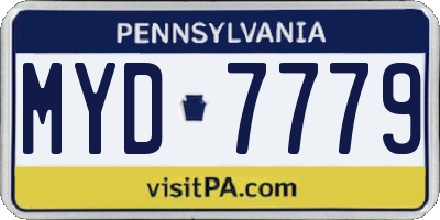 PA license plate MYD7779