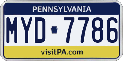 PA license plate MYD7786