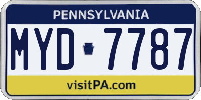 PA license plate MYD7787