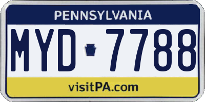 PA license plate MYD7788