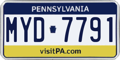 PA license plate MYD7791