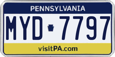 PA license plate MYD7797
