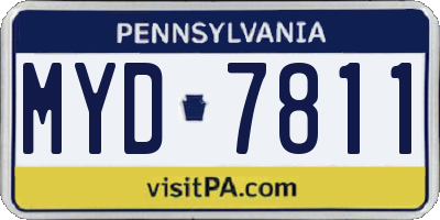 PA license plate MYD7811