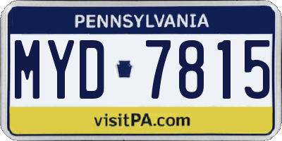 PA license plate MYD7815