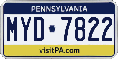 PA license plate MYD7822