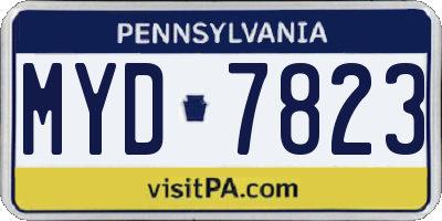PA license plate MYD7823