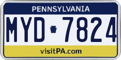 PA license plate MYD7824