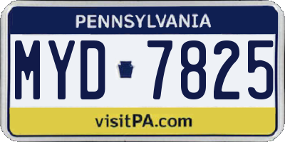 PA license plate MYD7825