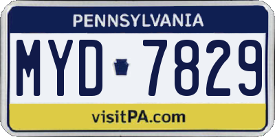 PA license plate MYD7829