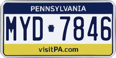 PA license plate MYD7846