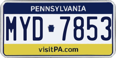 PA license plate MYD7853