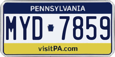 PA license plate MYD7859