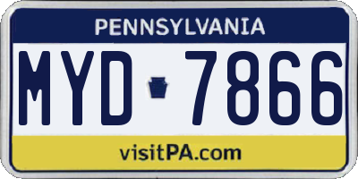 PA license plate MYD7866