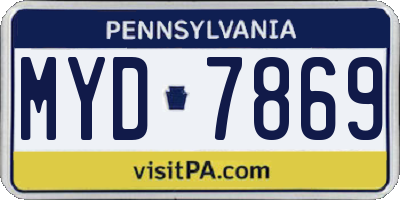 PA license plate MYD7869