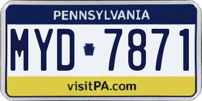 PA license plate MYD7871