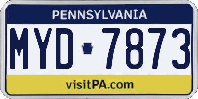 PA license plate MYD7873
