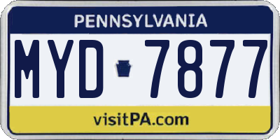 PA license plate MYD7877