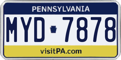 PA license plate MYD7878