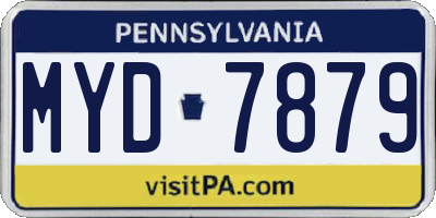 PA license plate MYD7879