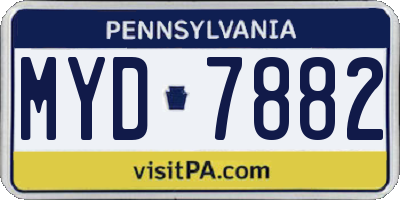 PA license plate MYD7882